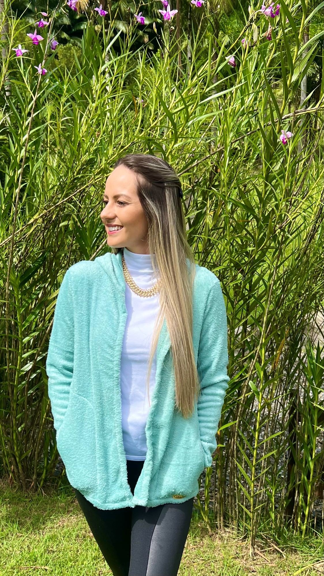 casaco aberto de pelo 6