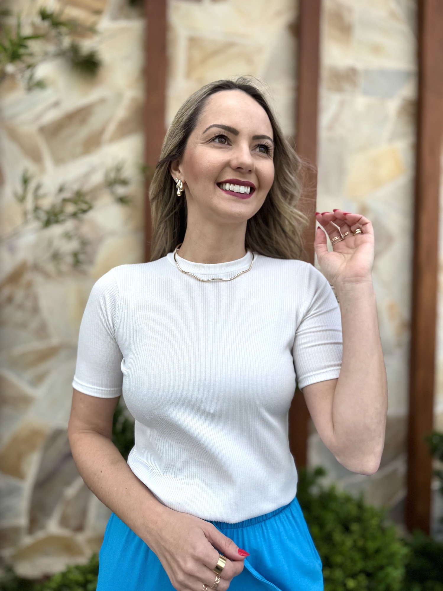 blusa meia manga canelada 2