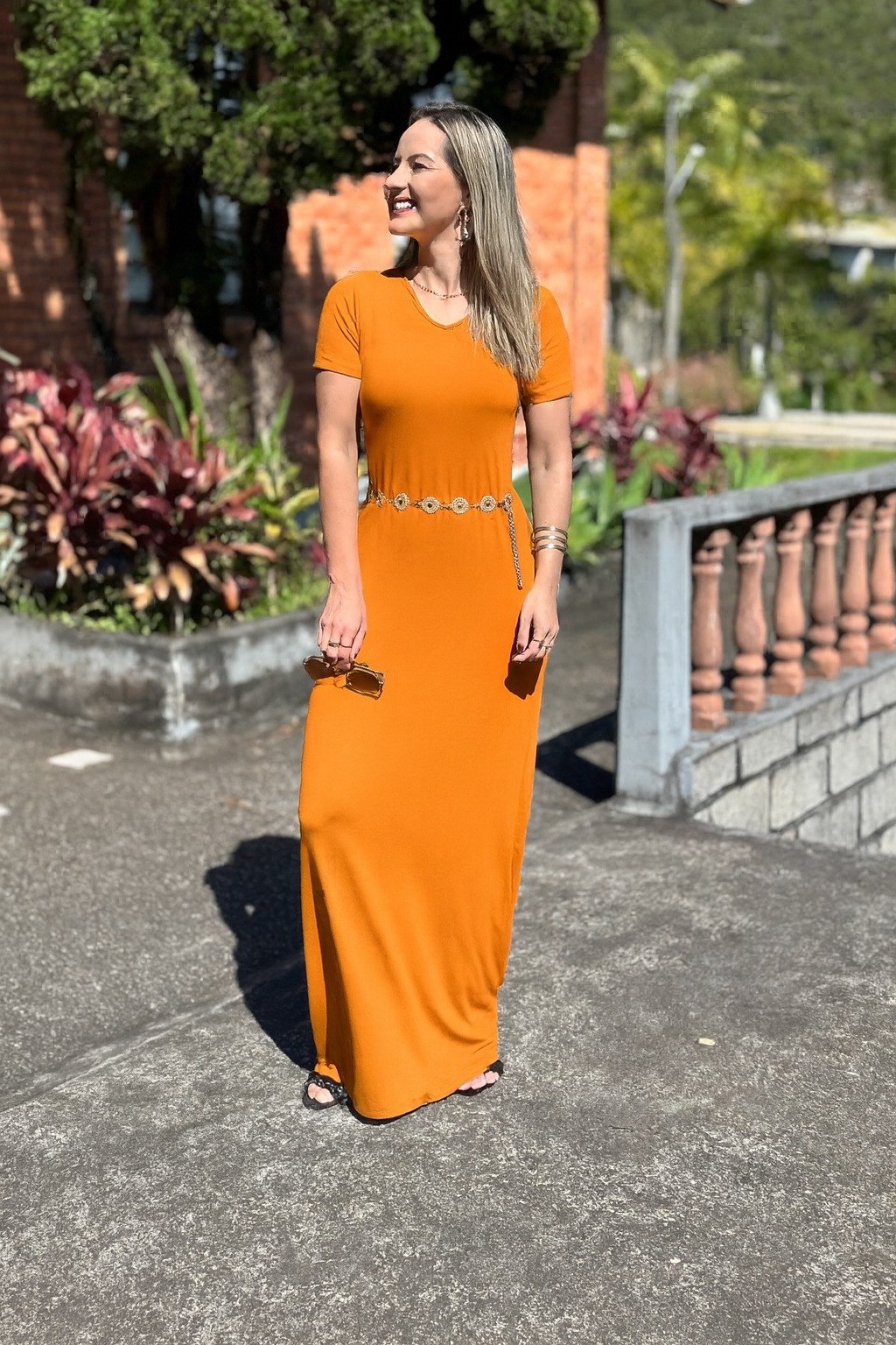 vestido longo decote v 5